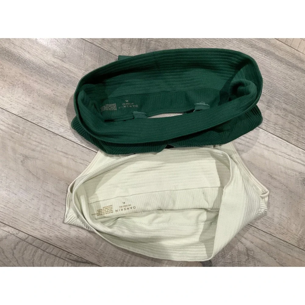 Danskin Intimates Ribbed Bralette 2 Pack Green Mint XL V-Neck Wireless Seamless